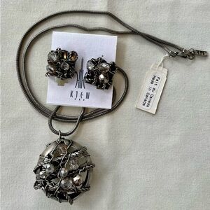 Kien Vintage Pendant and Earring Set, NWT